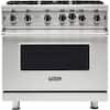 Front. Viking - Professional 5 Series 5.1 Cu. Ft. Freestanding Gas Convection Range - Stainless steel.