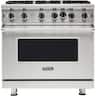 Viking - 36 in. Wide 6 Burner Professional 5 Series 5.1 Cu. Ft. Freestanding Gas Convection Range - Stainless Steel