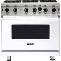 Viking - Professional 5 Series 5.1 Cu. Ft. Freestanding Gas Convection Range - White - Front_Zoom
