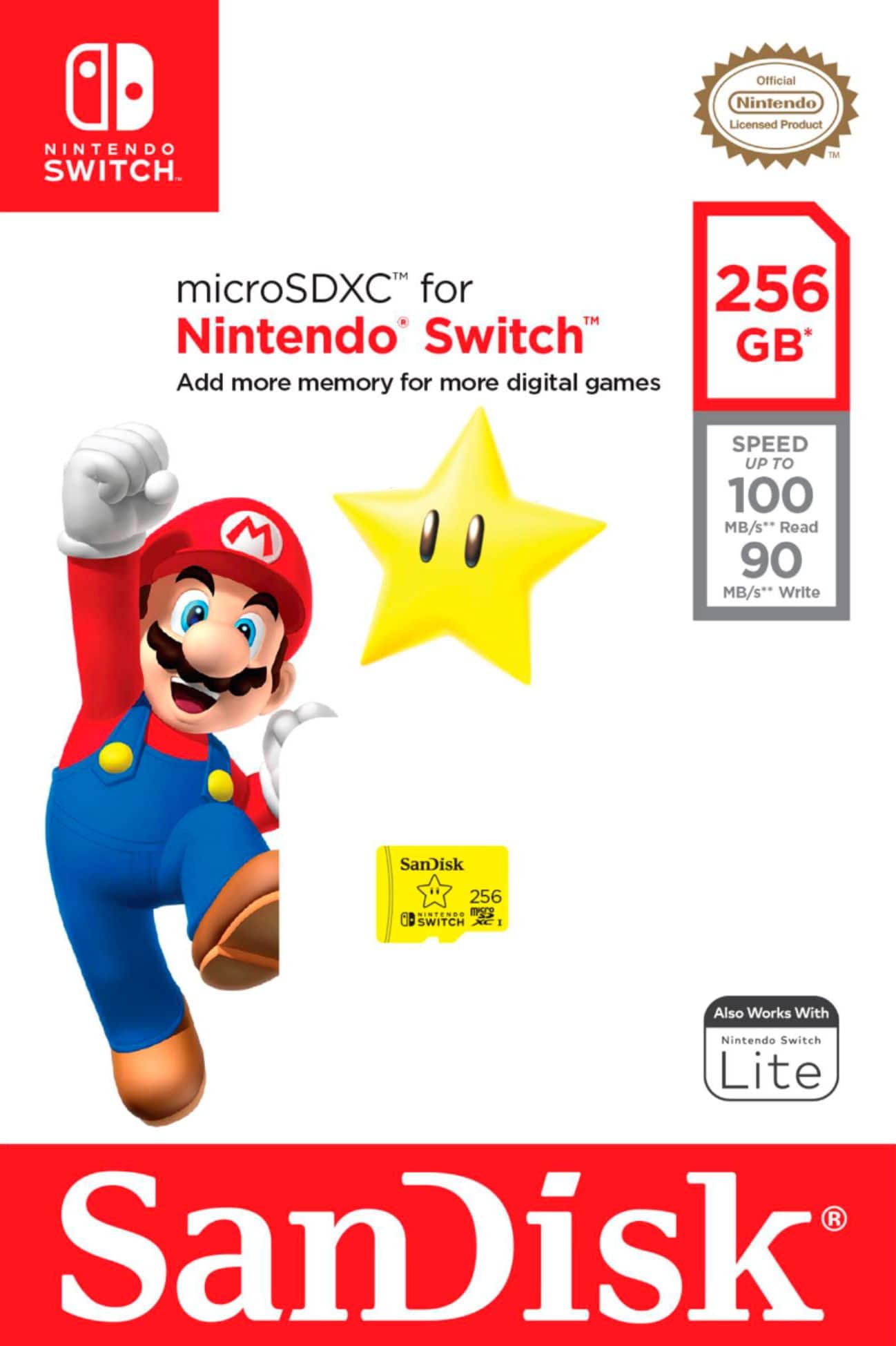 Alt View 16. SanDisk - 256GB microSDXC UHS-I Memory Card for Nintendo Switch - Yellow.
