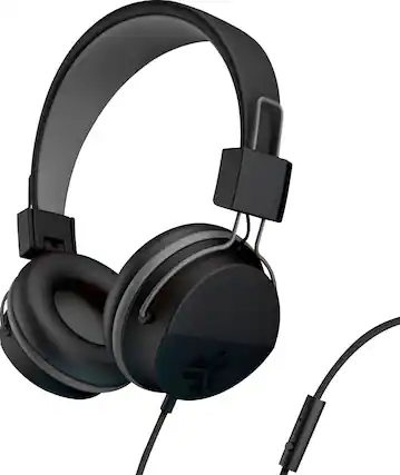 Left. JLab - Neon Wired On-Ear Headphones - Black.