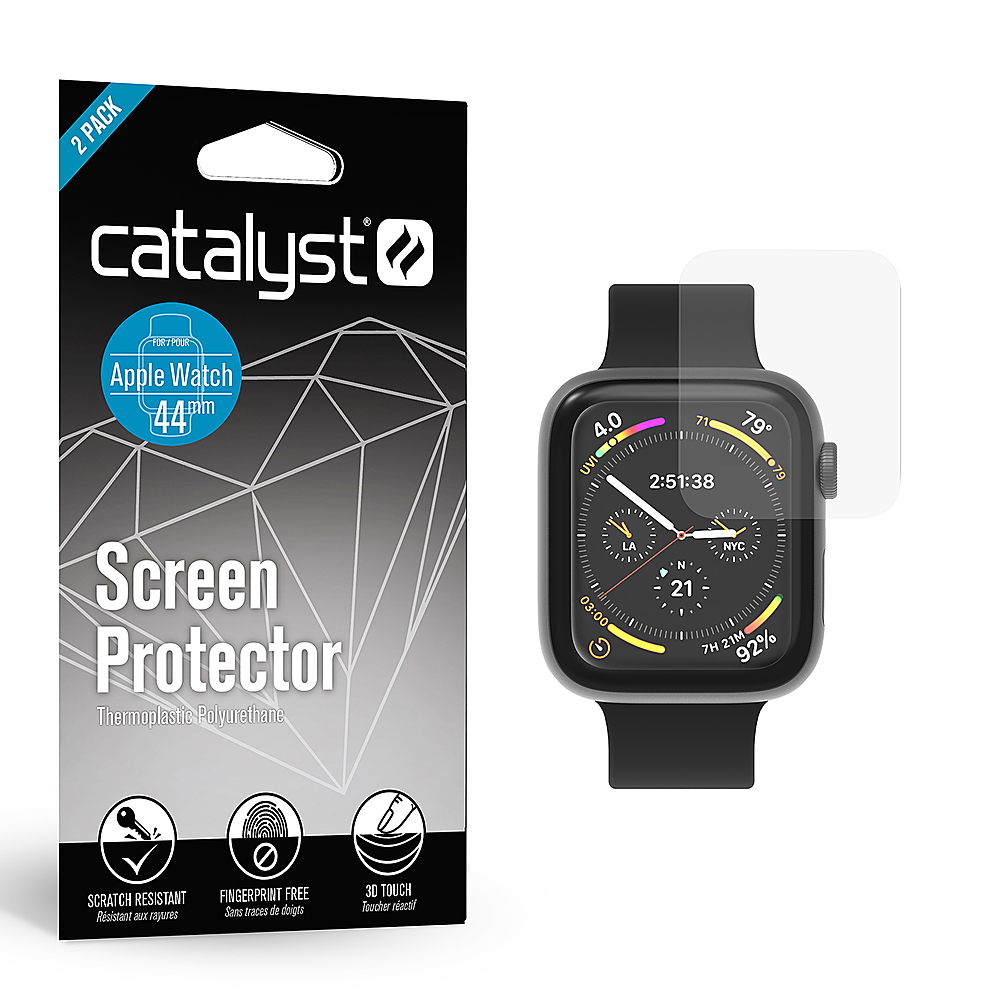 Angle View: Catalyst - Screen Protector for Apple Watch Series 4 44mm (2-Pack) - Clear