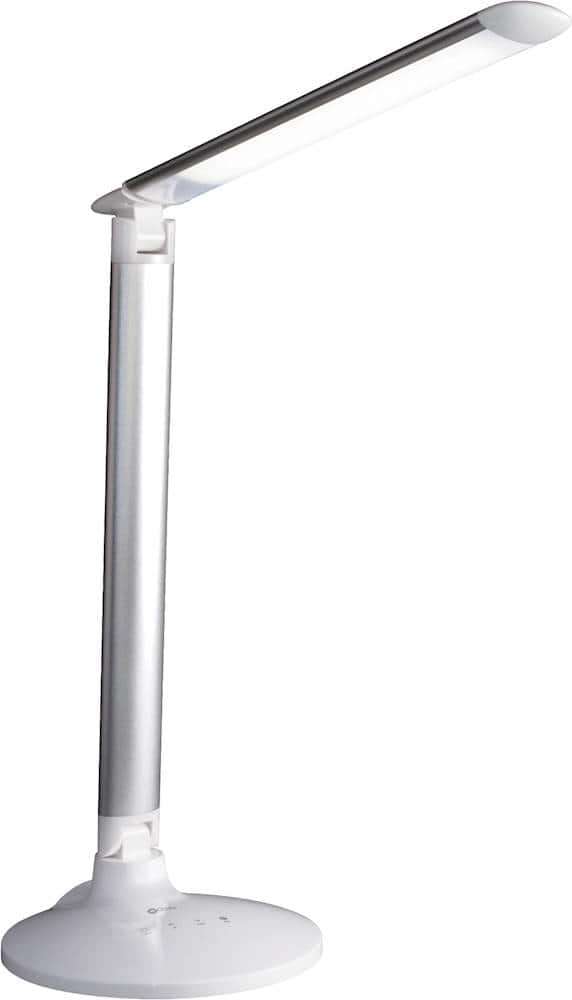 OttLite - Command LED Desk Lamp with Amazon Alexa and Google Home Voice Assistant - Silver - Angle_Zoom