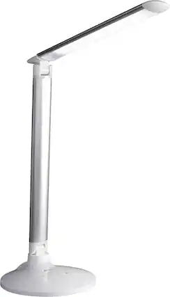 Angle. OttLite - Command LED Desk Lamp with Amazon Alexa and Google Home Voice Assistant - Silver.