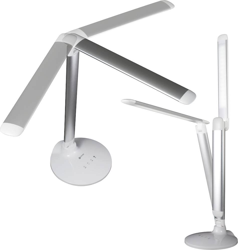 Alt View 12. OttLite - Command LED Desk Lamp with Amazon Alexa and Google Home Voice Assistant - Silver.