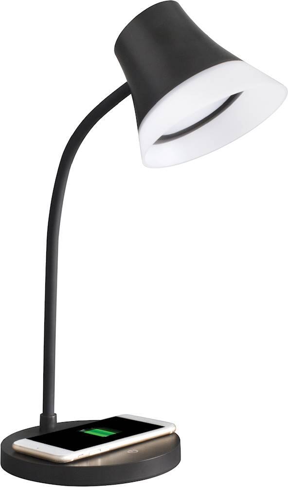 Alt View 11. OttLite - Shine LED Desk Lamp with Wireless Charging - Brown.
