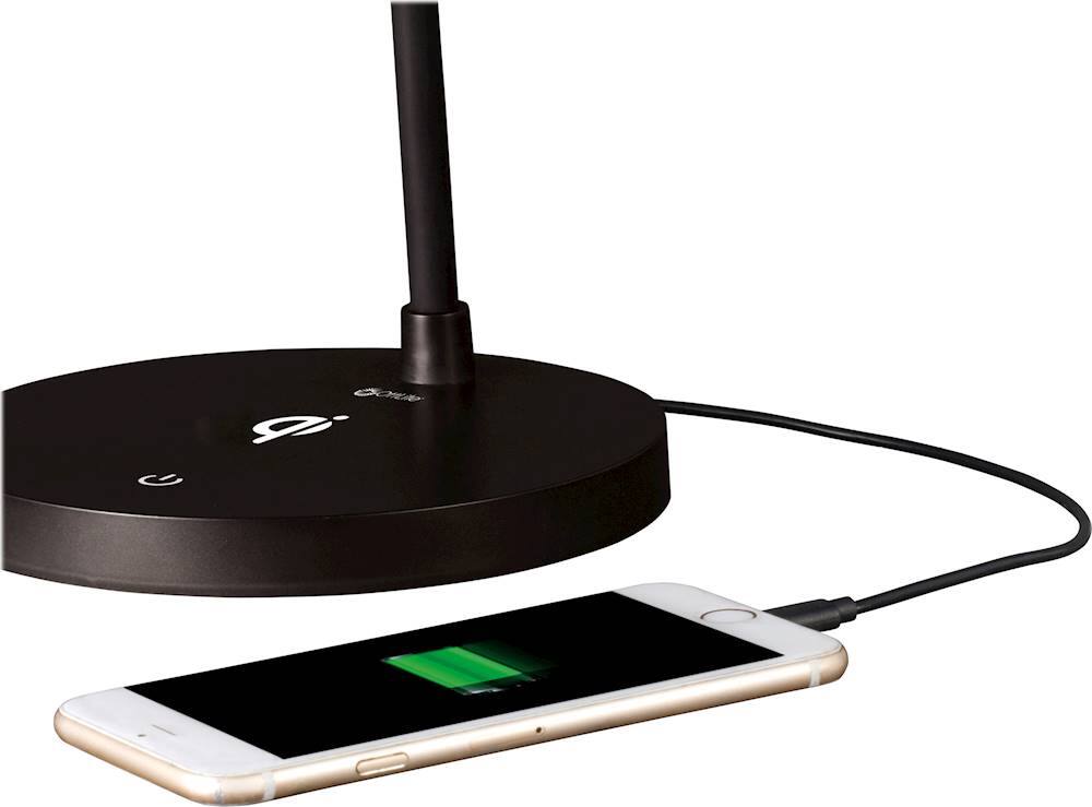 Alt View 14. OttLite - Shine LED Desk Lamp with Wireless Charging - Brown.