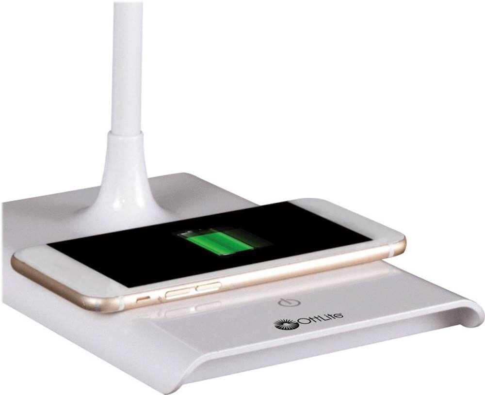 Alt View 14. OttLite - Power Up LED Desk Lamp with Wireless Charging - White.