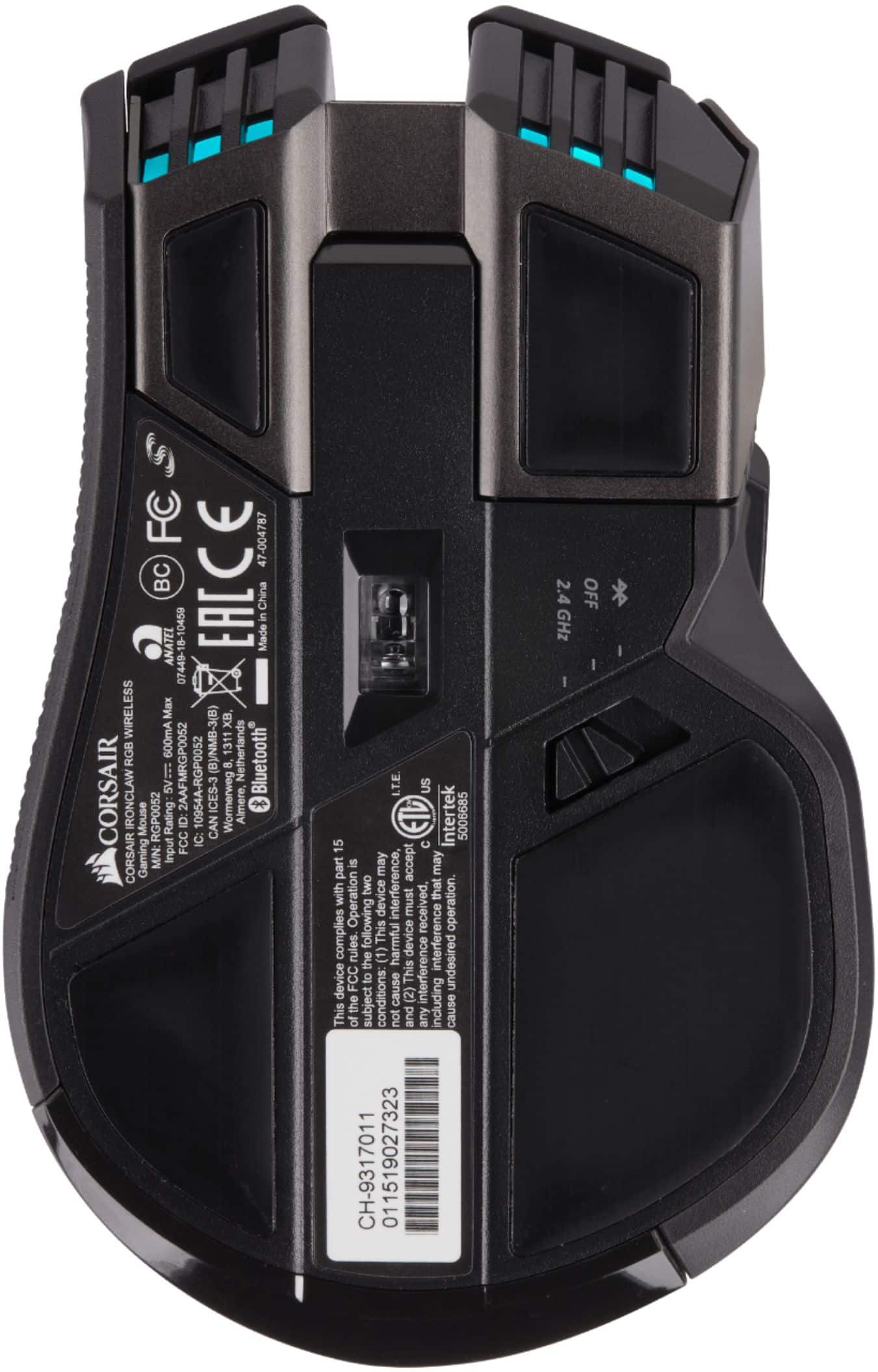 Alt View 21. CORSAIR - IRONCLAW RGB Wireless Optical Gaming Mouse - Black.