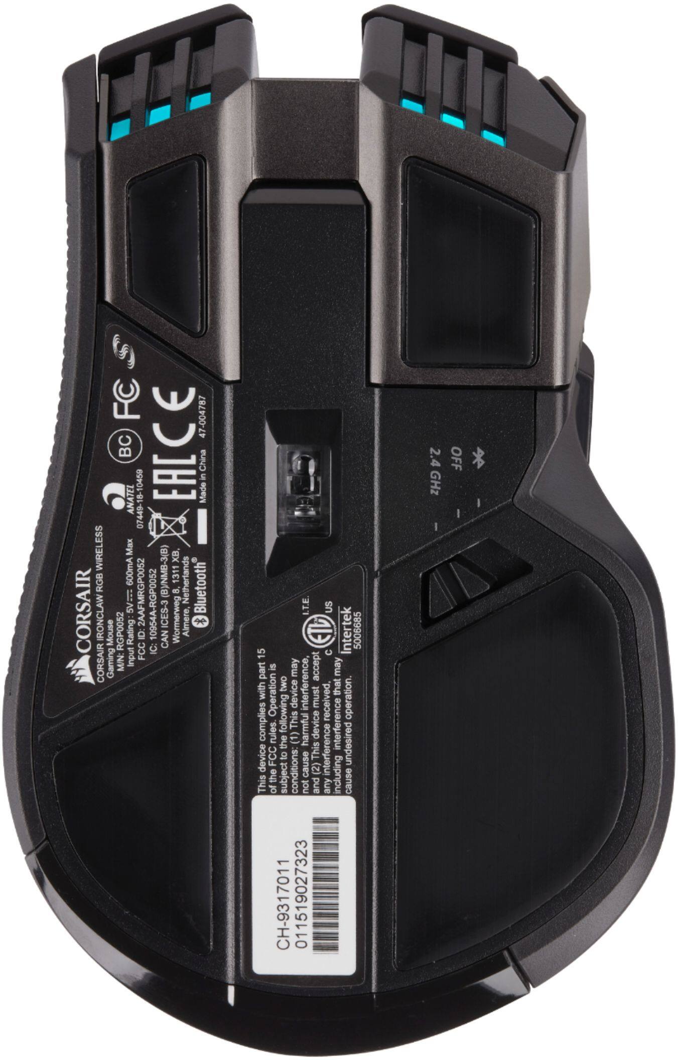 Alt View 21. CORSAIR - IRONCLAW RGB Wireless Optical Gaming Mouse - Black.