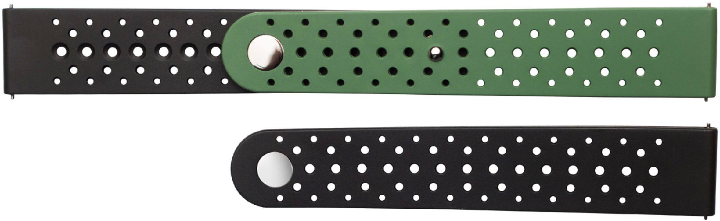 Alt View 11. Samsung - Active Rubber Watch Band for Galaxy Watch 42mm, Watch Active and Watch Active 2 - Black/Khaki.