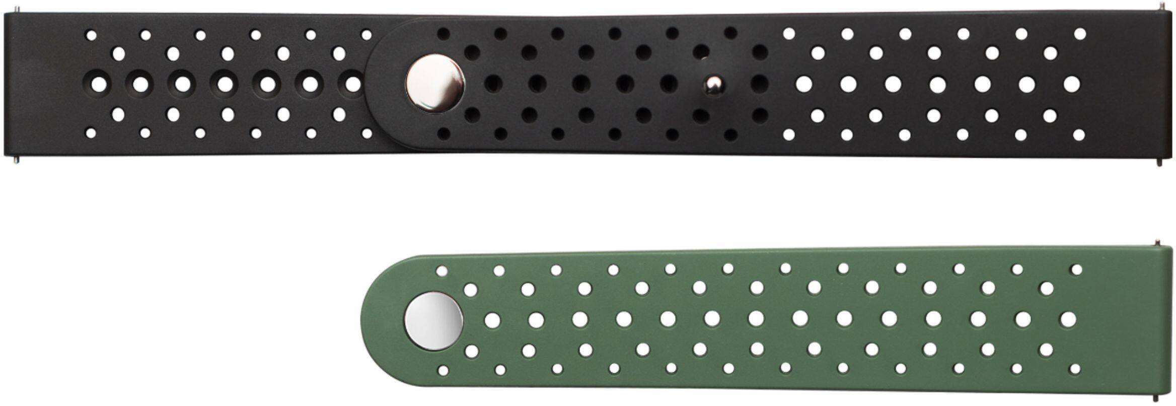 Alt View 12. Samsung - Active Rubber Watch Band for Galaxy Watch 42mm, Watch Active and Watch Active 2 - Black/Khaki.