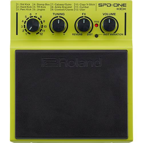 The text on the image is grouped and corrected as follows:

1. Std Kick
2. Hard Kick
3. Perc Kick
4. Stomp Box
5. TR Kick
6. Jingles
7. Cabasa/Guiro
8. Ankle Bracelet
9. Cowbell/Claves
10. Clap/X-Stick
11. Cymbal
12. User KICK
13. Tuning
14. FX Volume
15. Trig
16. Reverb
17. Dist
18. Inst Variation
19. Roland