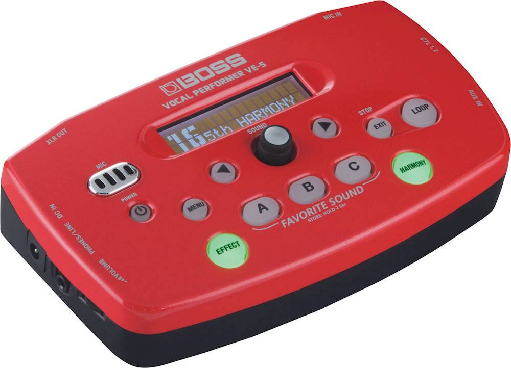 Angle. BOSS Audio - VE-5 Vocal Effects Processor - Red.