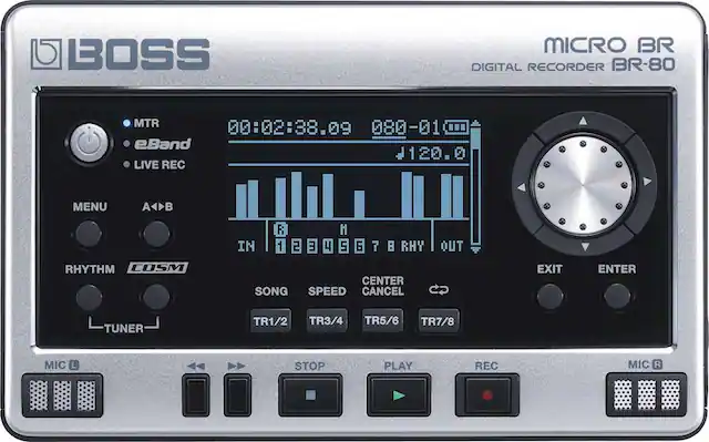 Front. BOSS Audio - MICRO BR BR-80 Digital Recorder.