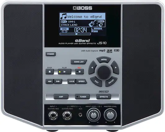Front. BOSS Audio - eBand Audio Player with Guitar Effects - Black.