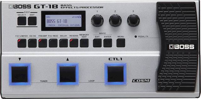 Front. BOSS Audio - GT-1B Bass Effects Processor - Silver.