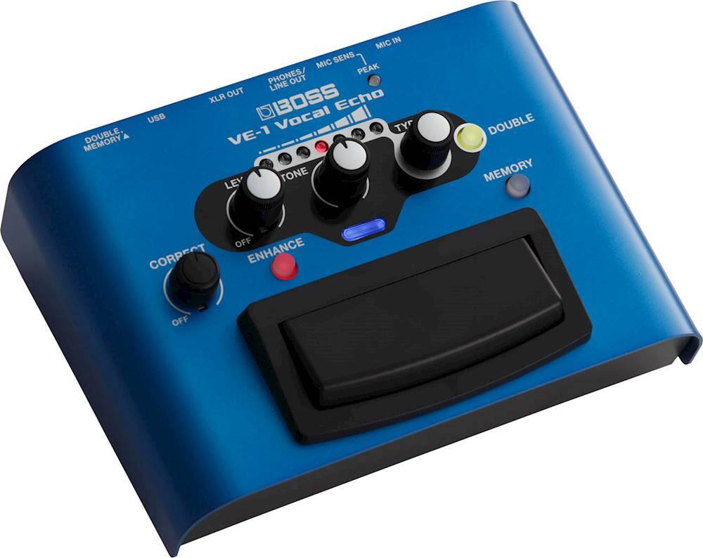 Angle. BOSS Audio - VE-1 Vocal Echo Stompbox - Blue.