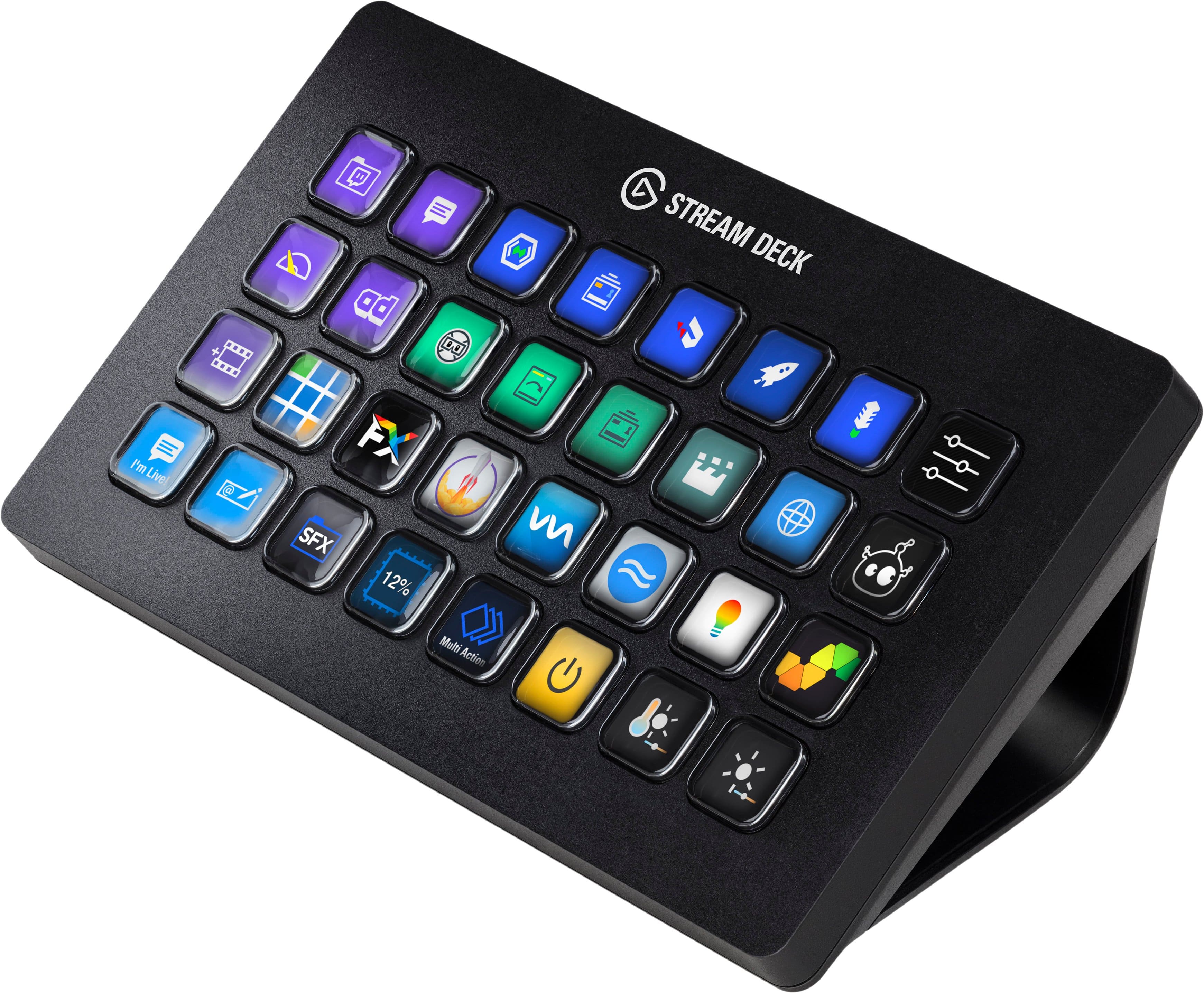 Elgato - Stream Deck XL Wired Keypad with Back Lighting - Black - Front_Zoom