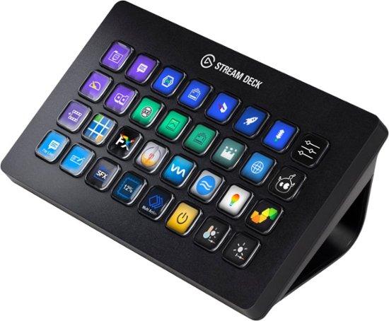Front Zoom. Elgato - Stream Deck XL Wired Keypad with Back Lighting - Black.