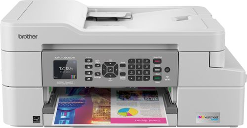 Brother - INKvestment Tank MFC-J805DW Wireless All-In-One Inkjet Printer - White