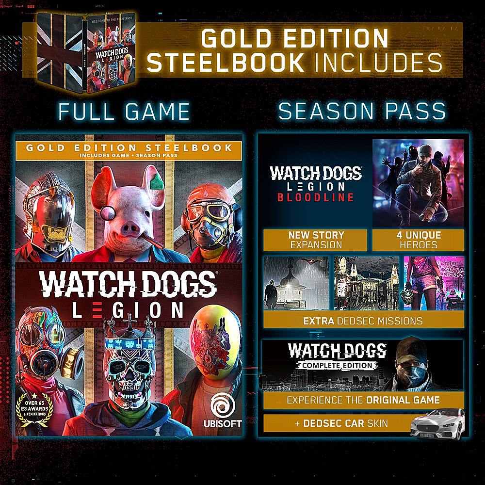 Angle View: Watch Dogs: Legion Gold Steelbook Edition - PlayStation 4, PlayStation 5