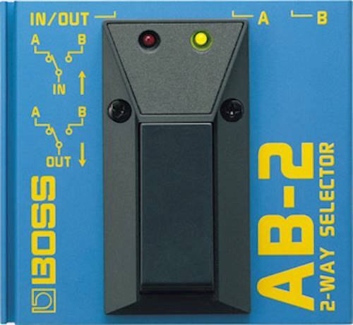 The text on the image is already grouped and correctly written. It reads: "IN/OUT A B A B IN A B OUT DBOSS AB-2 SELECTOR 2-WAY."