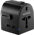 Front Zoom. Insignia™ - All-in-One Travel Adapter with 2 USB Ports - Black.
