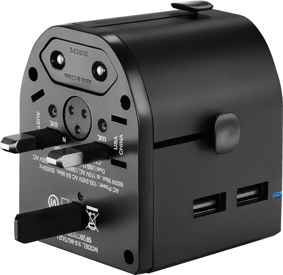 Insignia™ All in One Travel Adapter and Converter with 2 USB Ports Insignia™ All in One Travel Adapter and Converter with 2 USB Ports