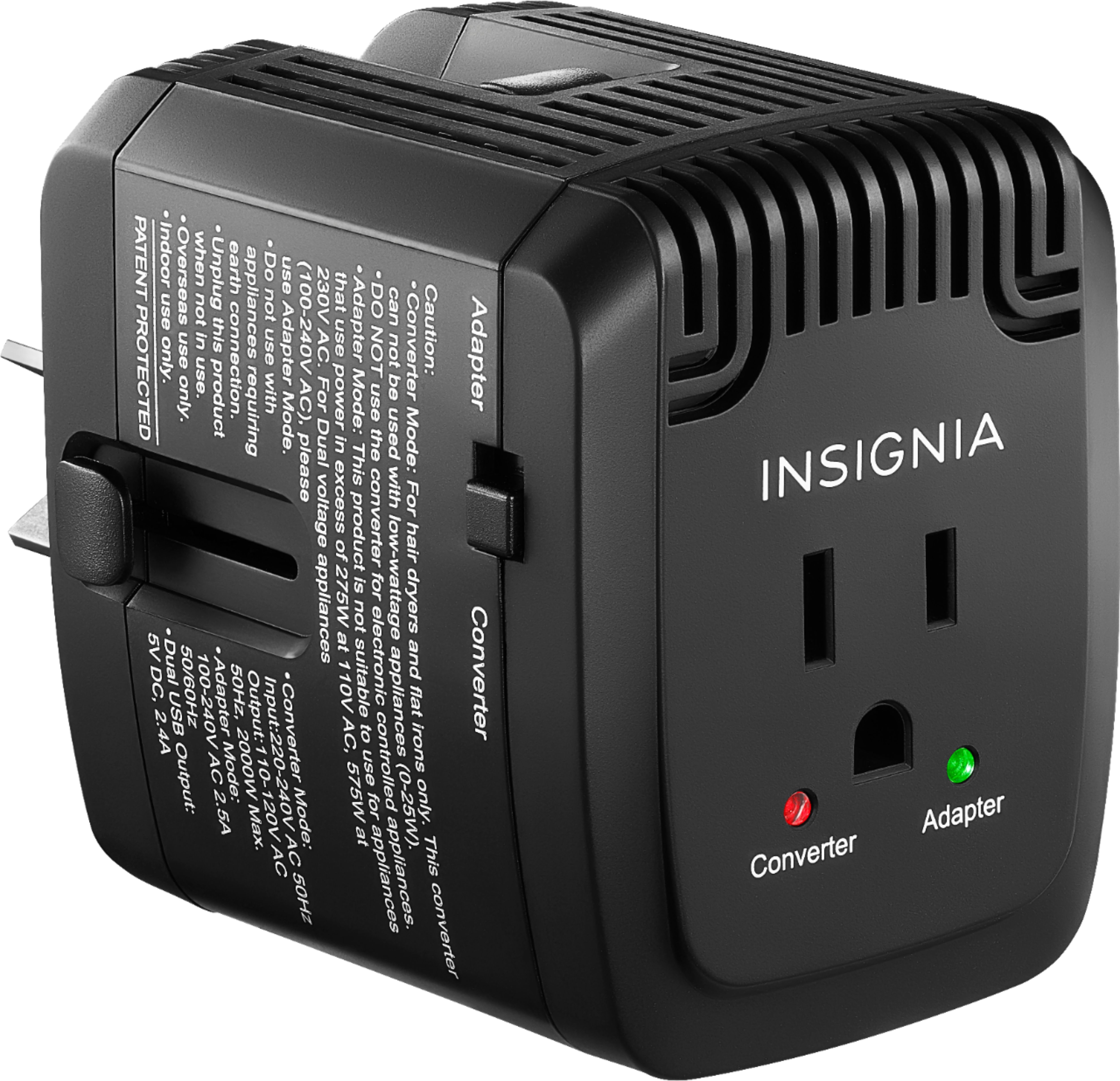 Insignia™ All-in-One Travel Adapter and Converter with 2 USB Ports Black  NS-MUTC2U - Best Buy