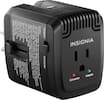 Front. Insignia™ - All-in-One Travel Adapter and Converter with 2 USB Ports - Black.
