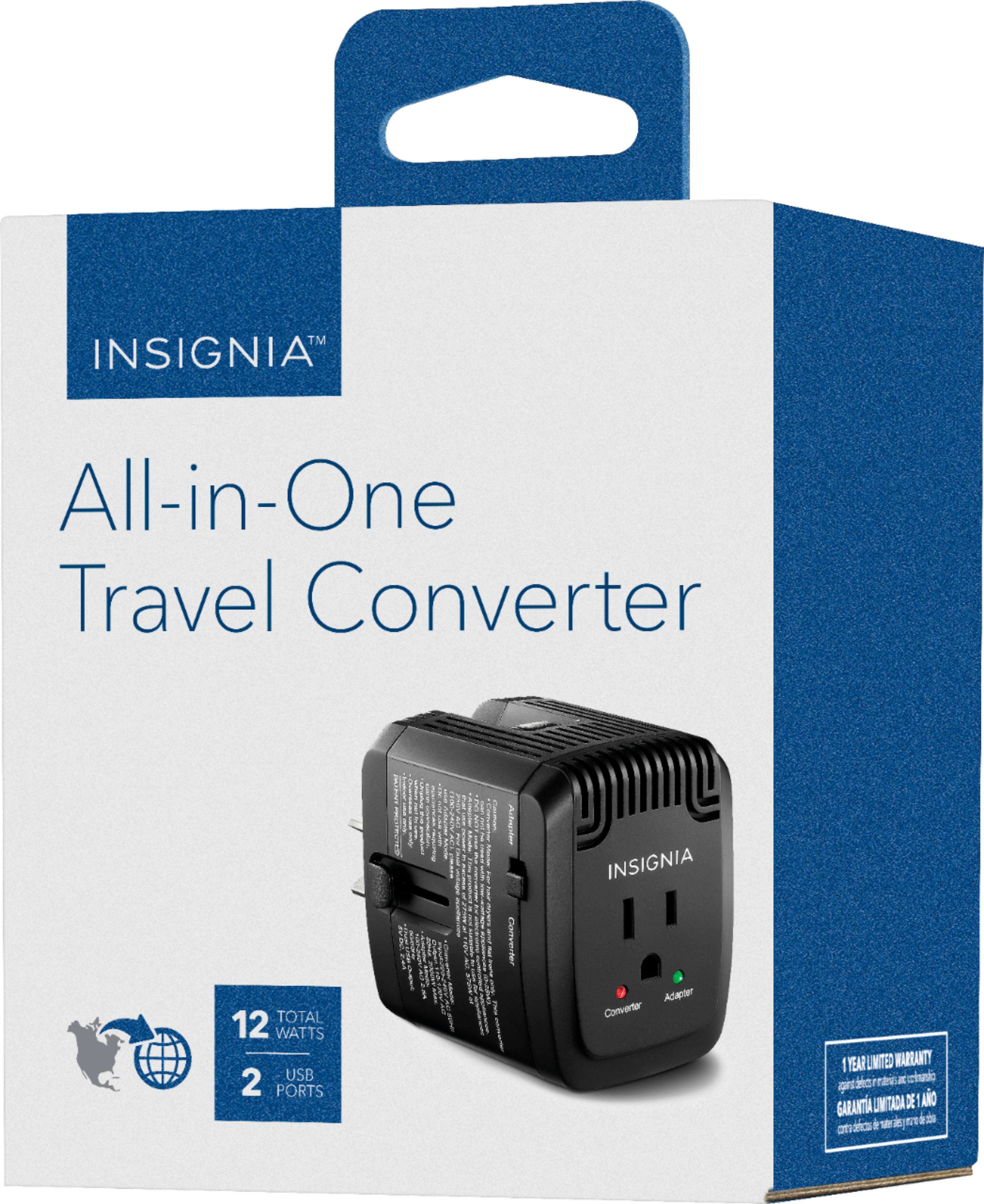 Alt View 14. Insignia™ - All-in-One Travel Adapter and Converter with 2 USB Ports - Black.