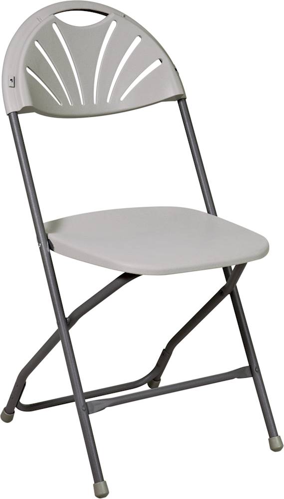 Angle View: WorkSmart - Resin Plastic Folding Chair (Set of 4) - Light Gray