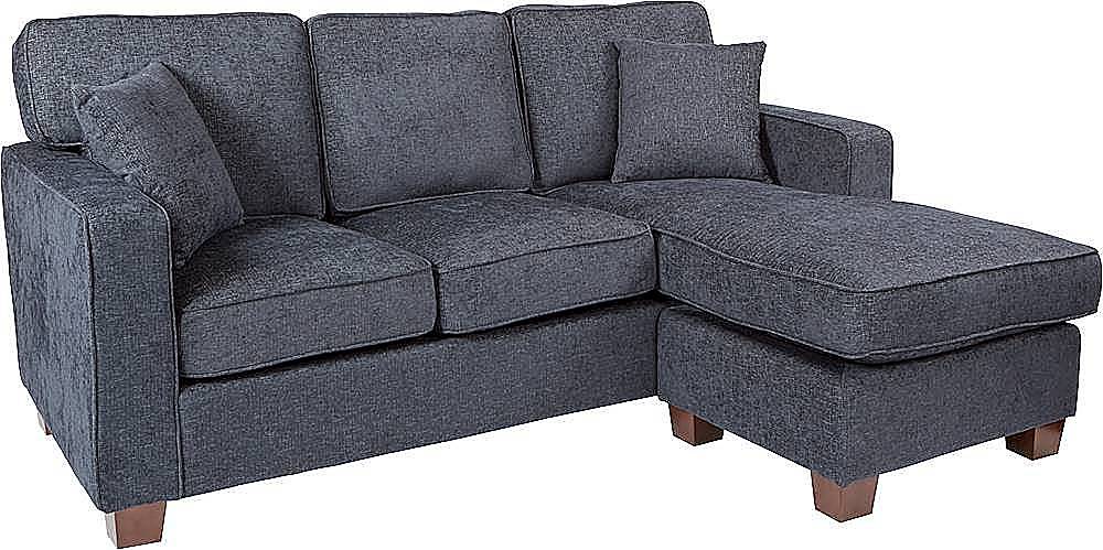 Angle View: OSP Home Furnishings - Russell L-Shape Sectional Sofa - Navy