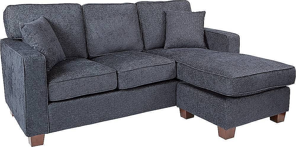 Angle. OSP Home Furnishings - Russell L-Shape Sectional Sofa - Navy.