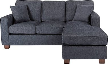 OSP Home Furnishings - Russell L-Shape Sectional Sofa - Navy - Front_Zoom