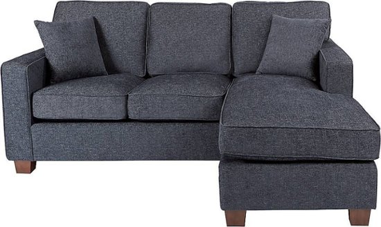 Front Zoom. OSP Home Furnishings - Russell L-Shape Sectional Sofa - Navy.