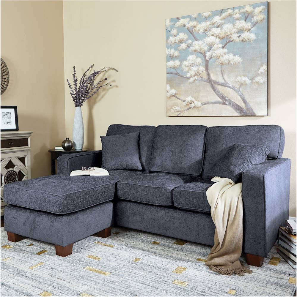 Alt View 13. OSP Home Furnishings - Russell L-Shape Sectional Sofa - Navy.