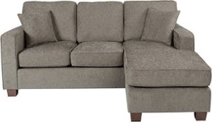 OSP Home Furnishings - Russell L-Shape Sectional Sofa - Gray - Front_Zoom