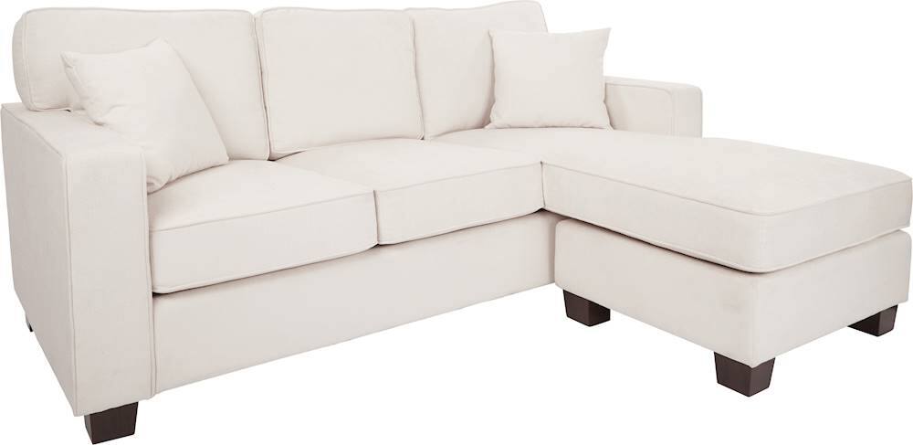 Angle Zoom. OSP Home Furnishings - Russell L-Shape Sectional Sofa - White.