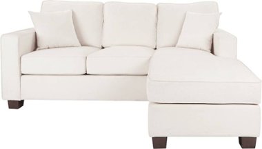 OSP Home Furnishings - Russell L-Shape Sectional Sofa - White - Front_Zoom
