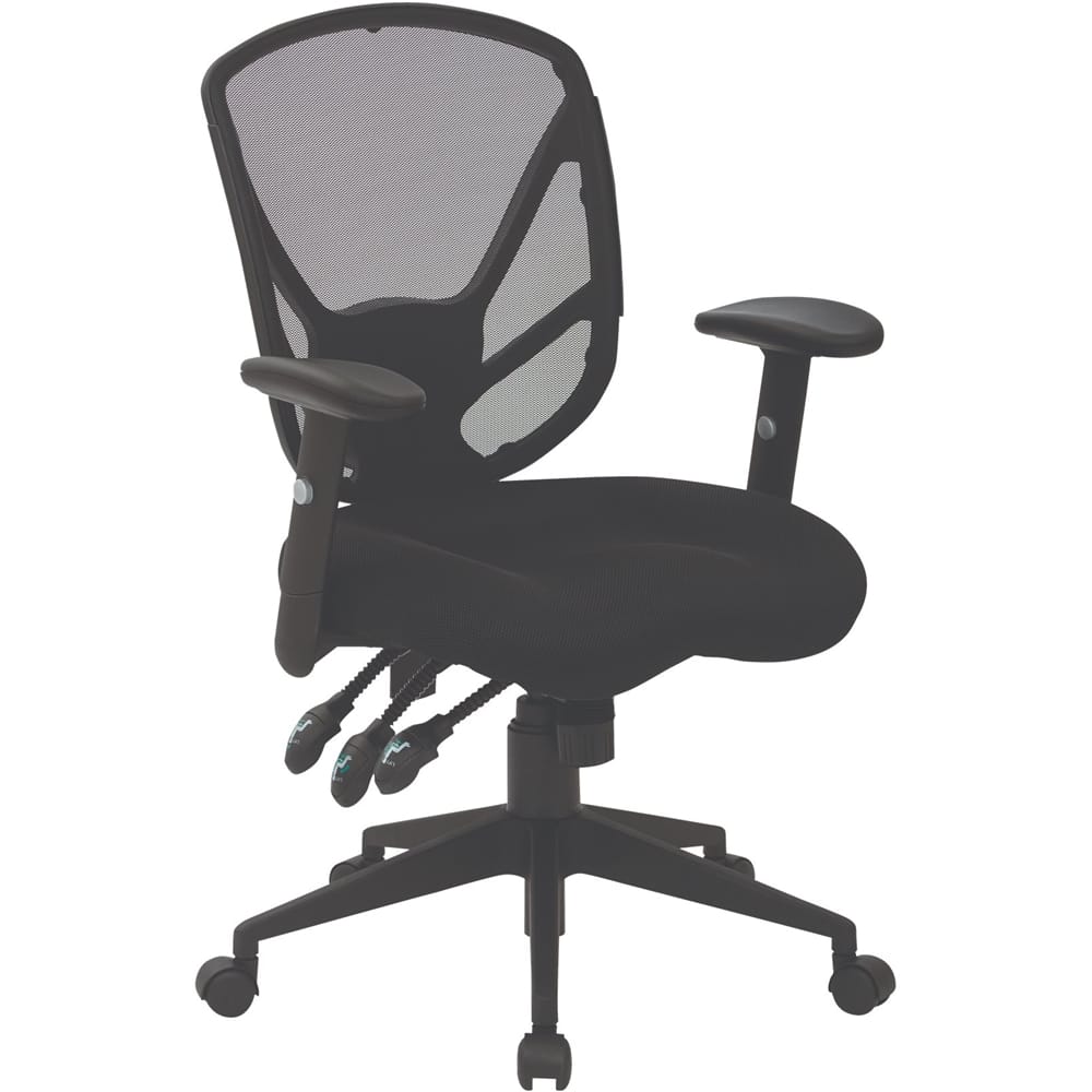 Front. WorkSmart - SPX Series 5-Pointed Star Fabric Office Chair - Black.