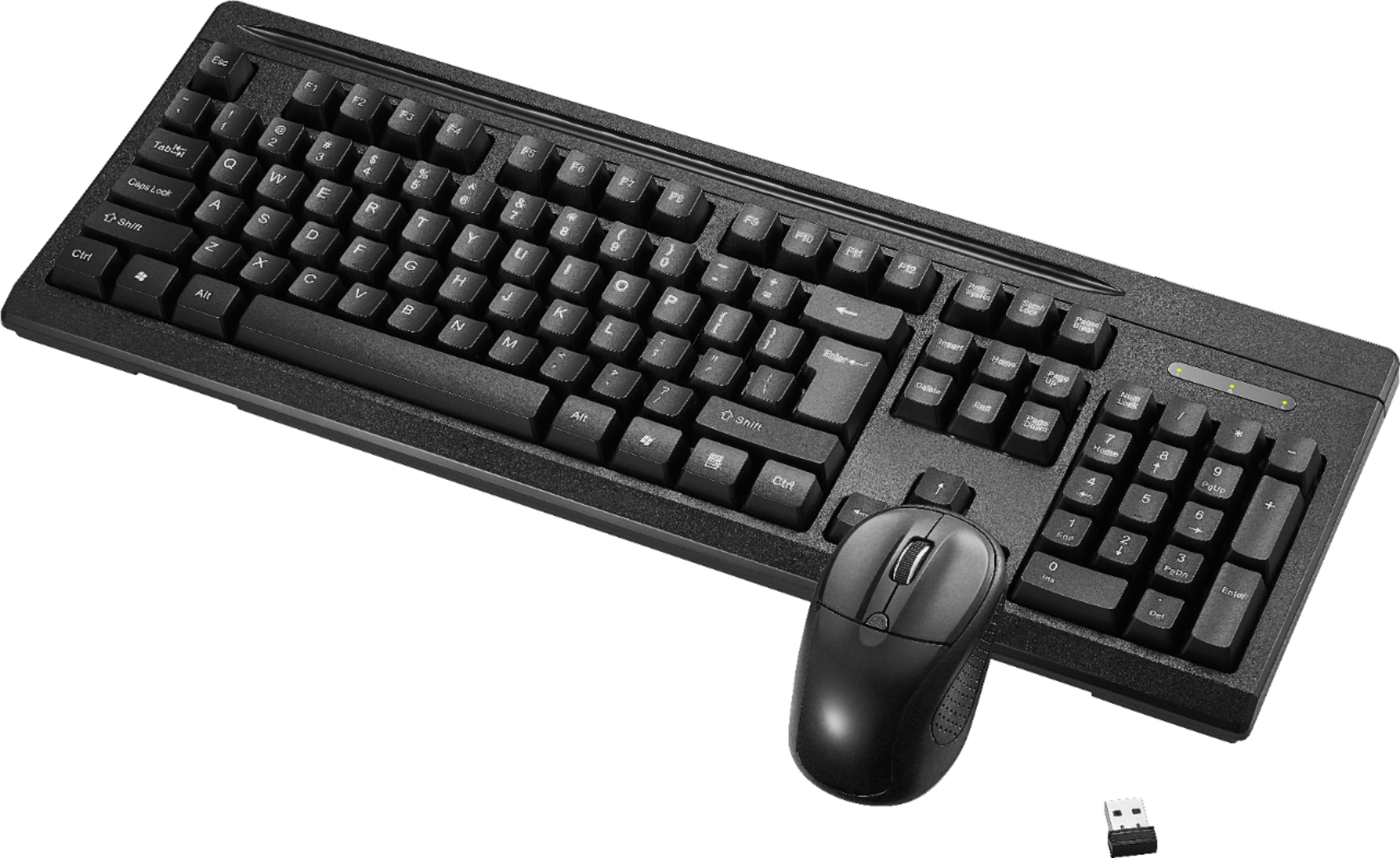 Left View: Dynex™ - Wireless Keyboard and Mouse Bundle - Black