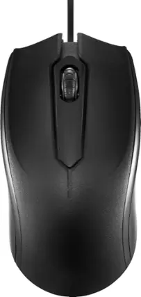 Front. Dynex™ - Wired Optical Standard Ambidextrous Mouse - Black.