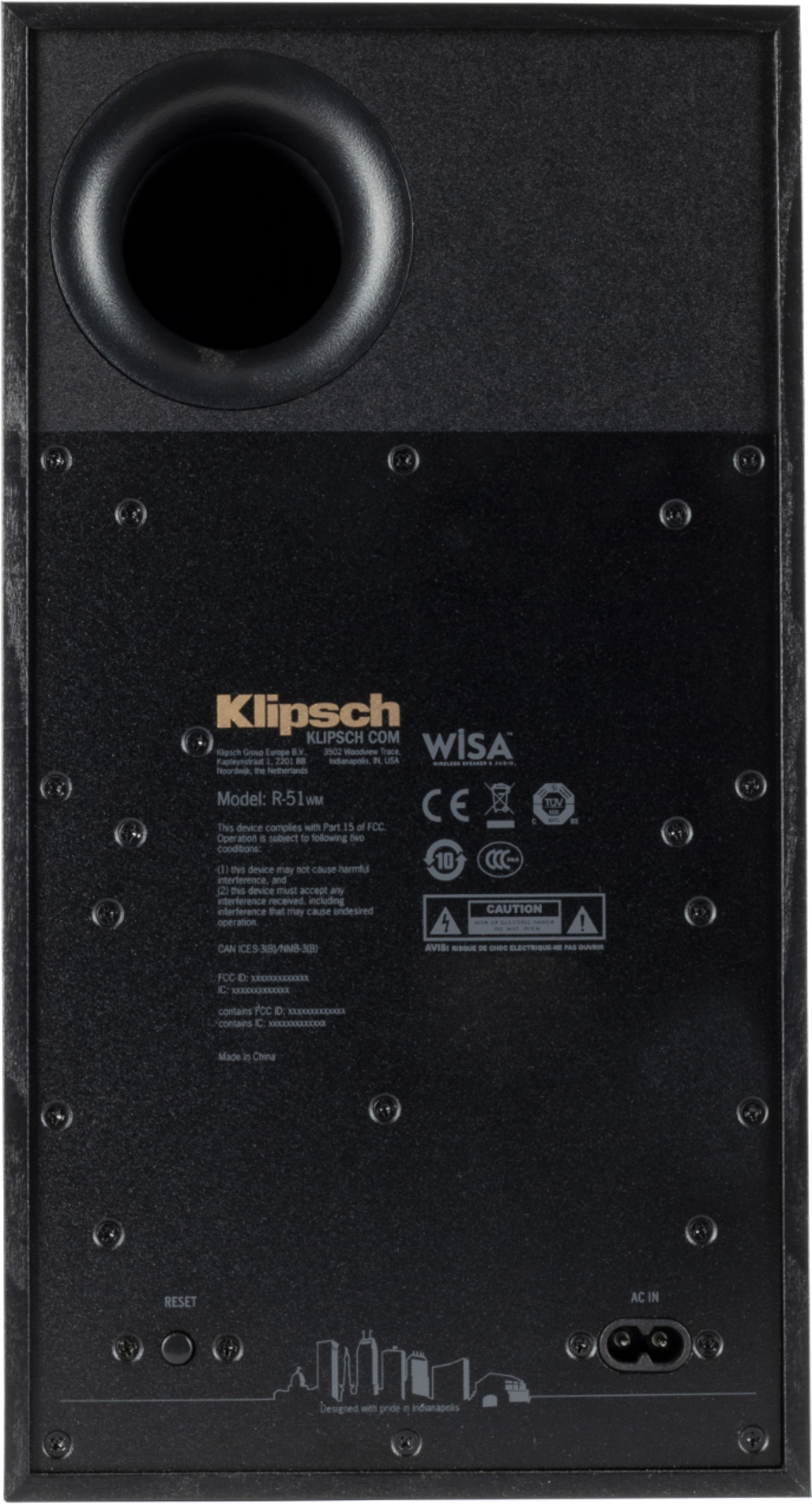 Back View: Klipsch - Reference Wireless WiSA-Ready Home Theater System RW-51M 5-1/4" 120W 2-Way Bookshelf Speakers (Pair) - Black