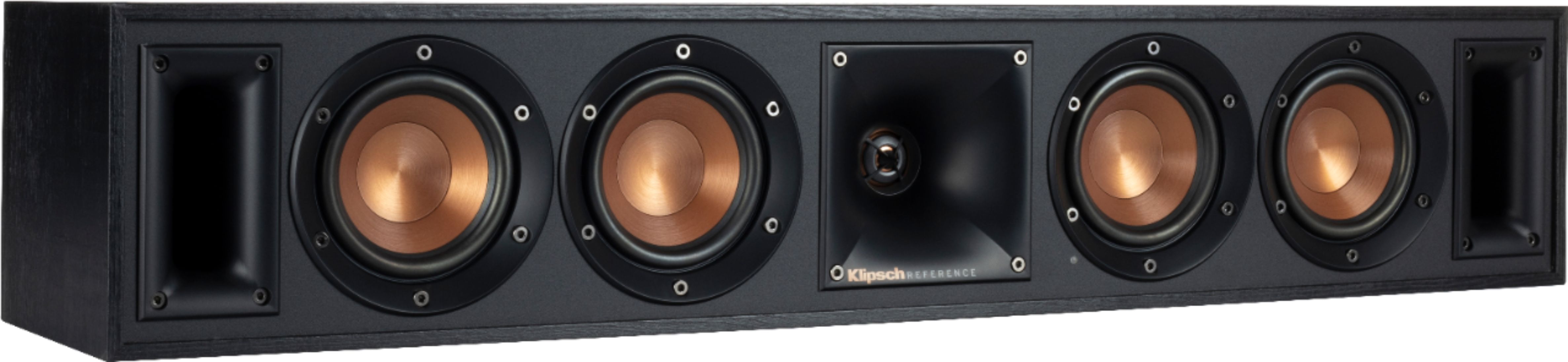 Angle View: Klipsch - Reference WISA-Ready Wireless Series Quad 3-1/2" 160W Powered 2-Way Center-Channel Speaker - Black