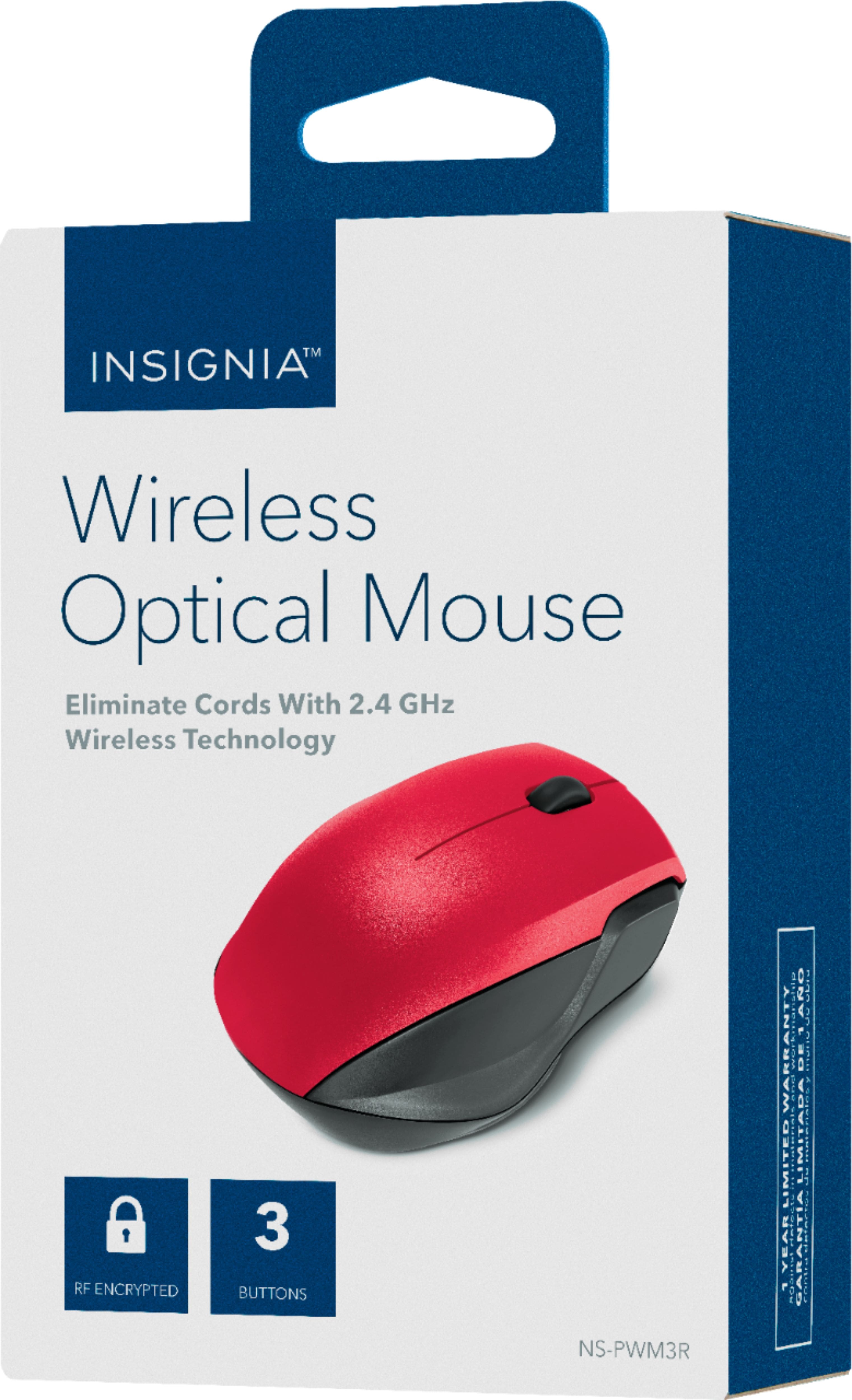 Alt View 13. Insignia™ - Wireless Optical Mouse - Black/Red.