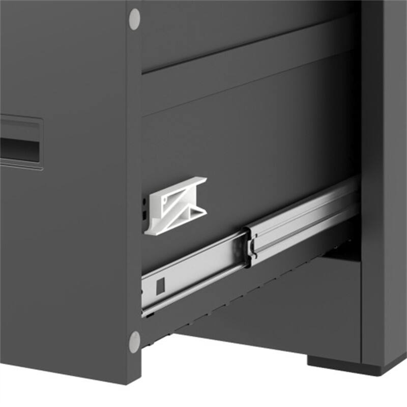 Alt View 6. HTUTWOO - 4 Drawer File Cabinet with Lock Metal Vertical File Cabinet – A4 /Letter Size Narrow Cabinet Locked, Assembly Required - Black.