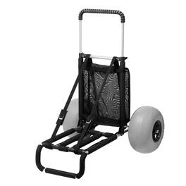 LOVMOR - Beach Dolly for Sand with 12 in. Balloon Wheels, Folding Cart, 165-Lb Capacity, Adjustable Handle - Natural