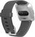 Back. Fitbit - Versa Lite Edition Smartwatch - Silver with Charcoal Silicone Band.